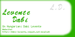 levente dabi business card